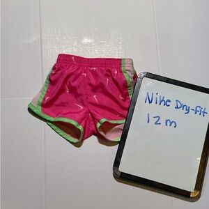 Nike Kids Pink and Green Shorts